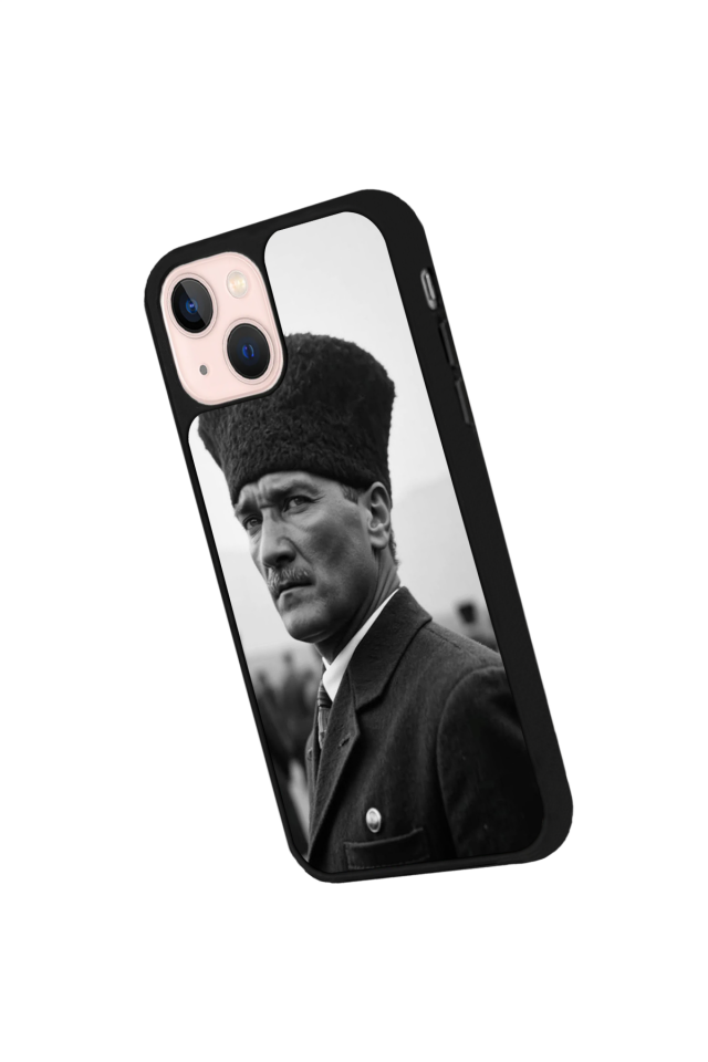 iPhone 14 Plus Uyumlu Mustafa Kemal Ataturk Tasarımlı Glossy Premium Kılıf