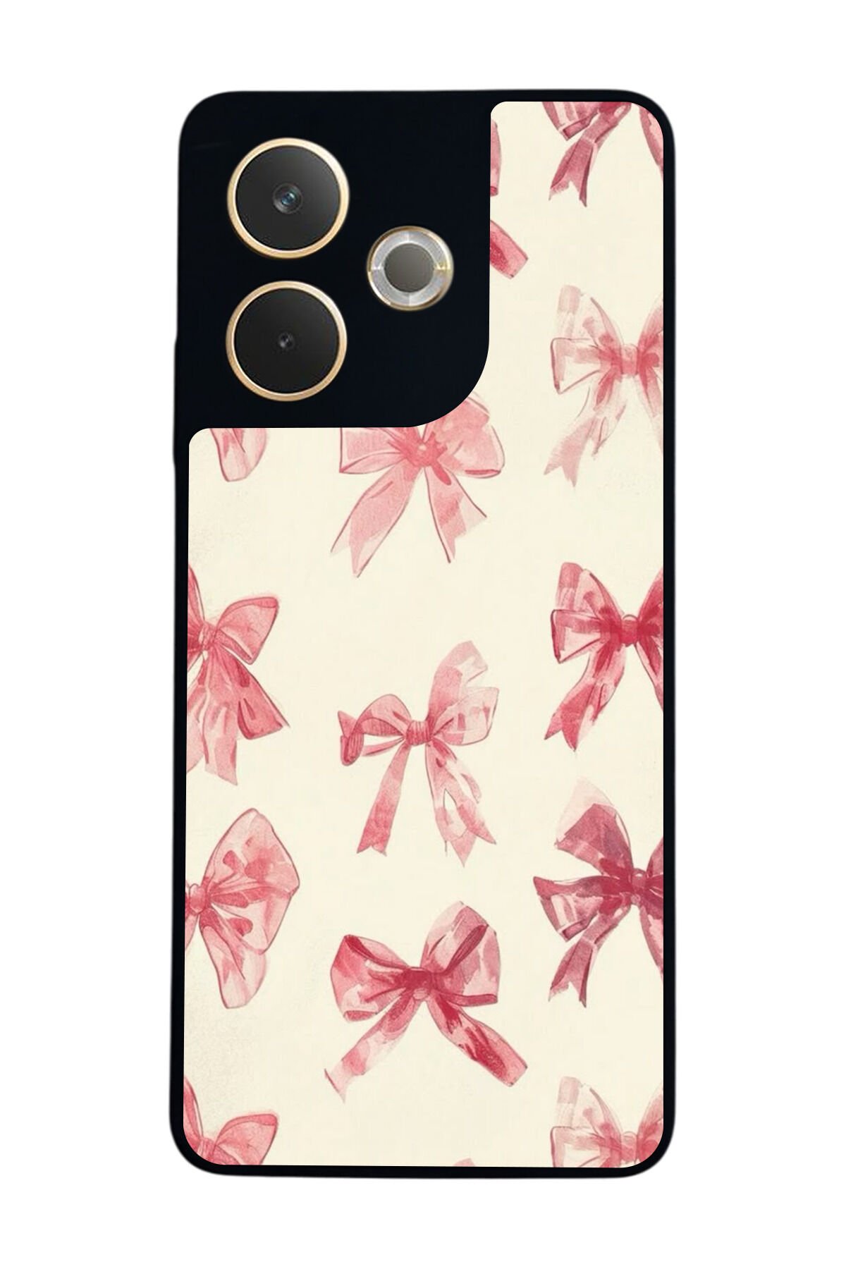 Oppo A5 Pro Uyumlu Kurdele Tasarımlı Glossy Premium Kılıf