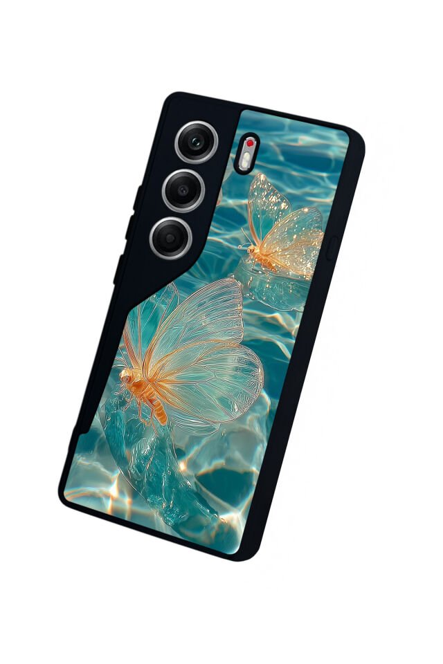 Tecno Camon 40 Uyumlu Kelebek Tasarımlı Glossy Premium Kılıf