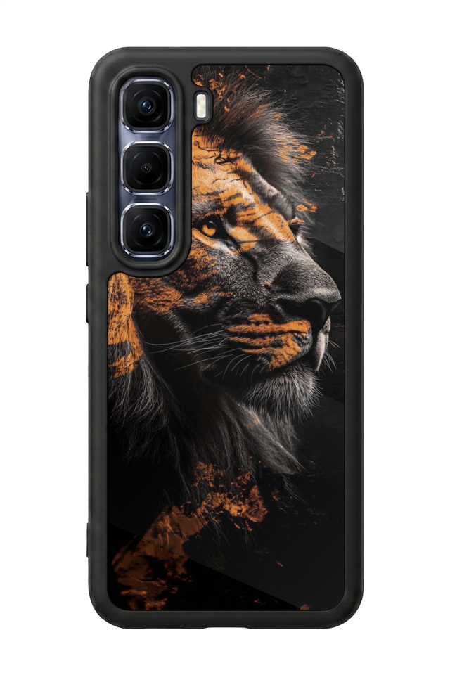 Infinix Hot 60 Pro Plus Uyumlu Aslan Tasarımlı Glossy Premium Kılıf