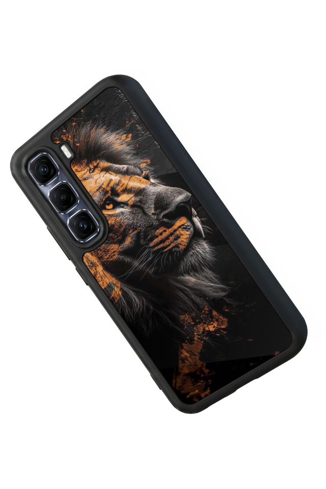 Infinix Hot 60 Pro Plus Uyumlu Aslan Tasarımlı Glossy Premium Kılıf
