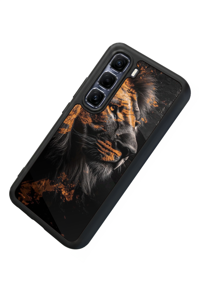Infinix Hot 60 Pro Plus Uyumlu Aslan Tasarımlı Glossy Premium Kılıf