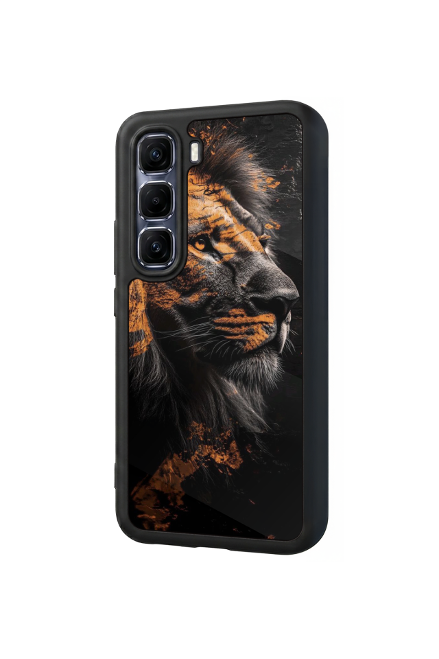 Infinix Hot 60 Pro Plus Uyumlu Aslan Tasarımlı Glossy Premium Kılıf