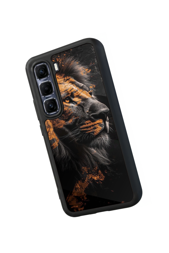 Infinix Hot 60 Pro Plus Uyumlu Aslan Tasarımlı Glossy Premium Kılıf