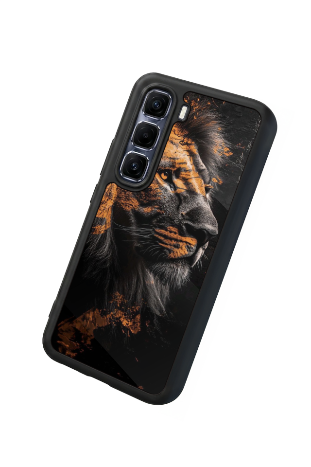 Infinix Hot 60 Pro Plus Uyumlu Aslan Tasarımlı Glossy Premium Kılıf