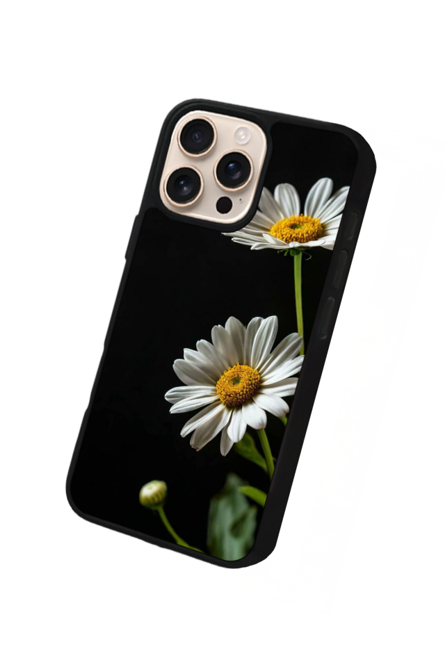 iPhone 15 Pro Uyumlu Cicek Tasarımlı Glossy Premium Kılıf