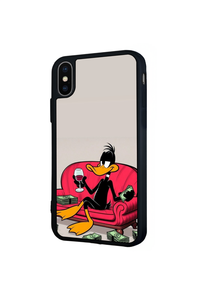 iPhone X/ XS Uyumlu Daffy duck Tasarımlı Glossy Premium Kılıf