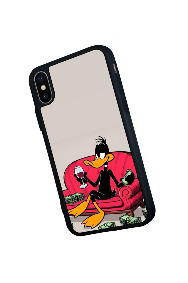 iPhone X/ XS Uyumlu Daffy duck Tasarımlı Glossy Premium Kılıf