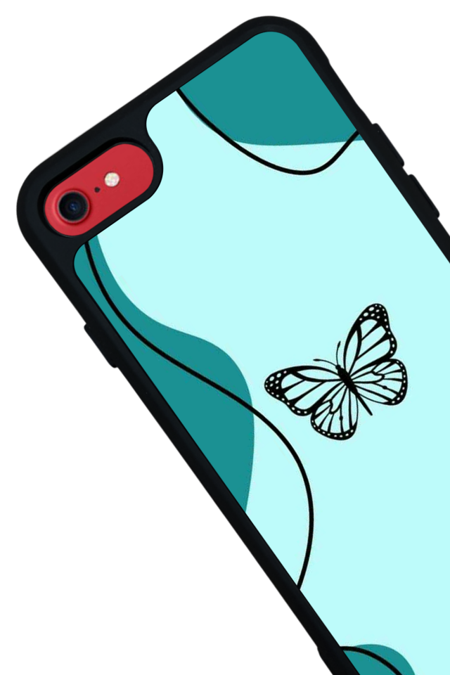 iPhone SE Uyumlu Kelebek Tasarımlı Glossy Premium Kılıf
