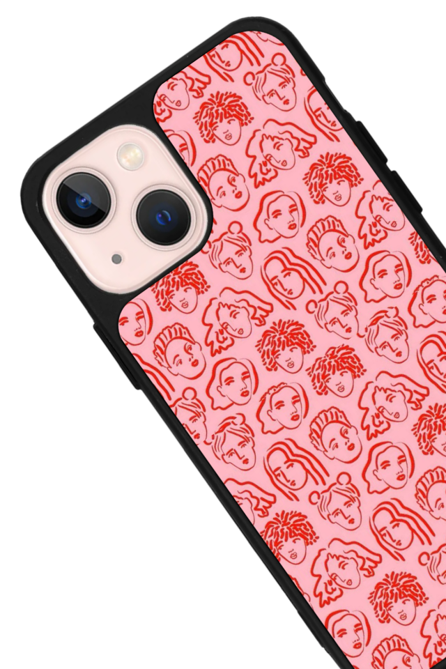 iPhone 13 Mini Uyumlu Line Art Tasarımlı Glossy Premium Kılıf