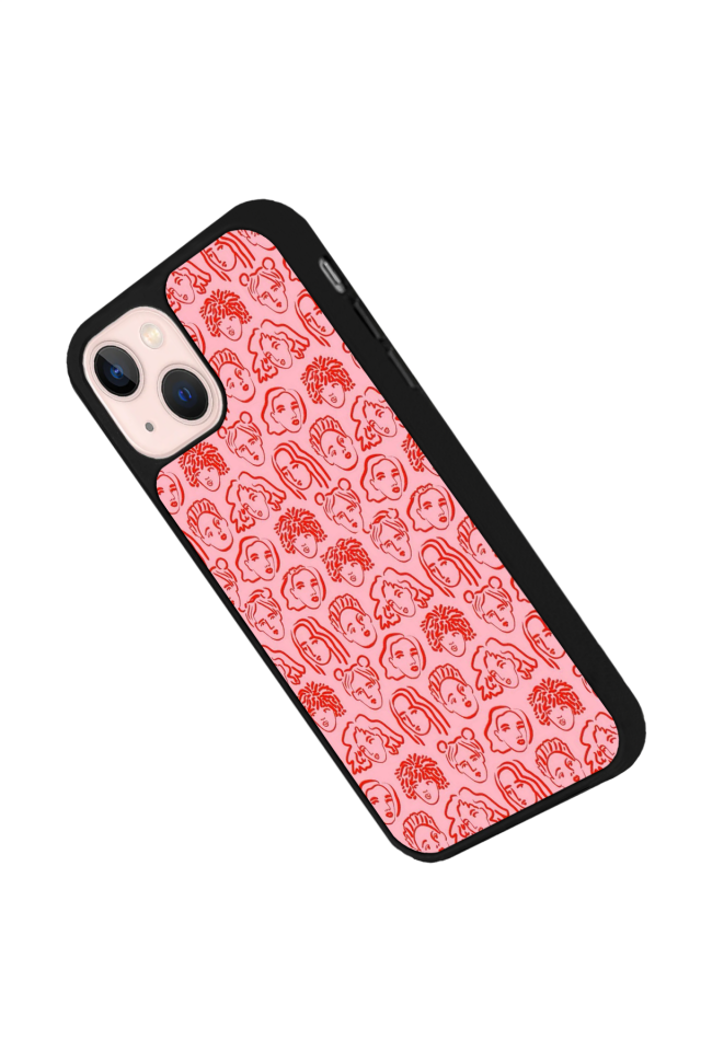 iPhone 13 Mini Uyumlu Line Art Tasarımlı Glossy Premium Kılıf