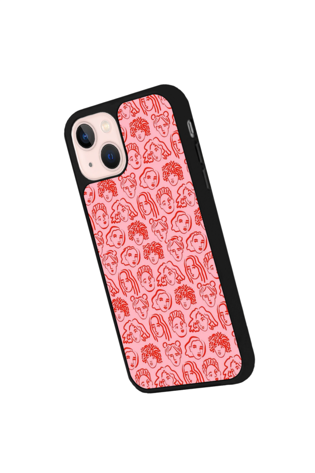 iPhone 13 Mini Uyumlu Line Art Tasarımlı Glossy Premium Kılıf