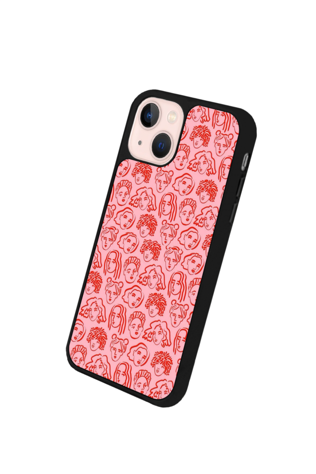 iPhone 13 Mini Uyumlu Line Art Tasarımlı Glossy Premium Kılıf