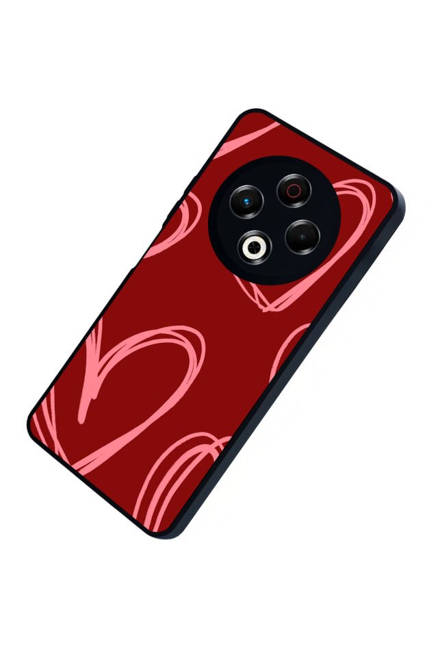 Tecno Spark 30 Uyumlu Kalp Love Tasarımlı Glossy Premium Kılıf