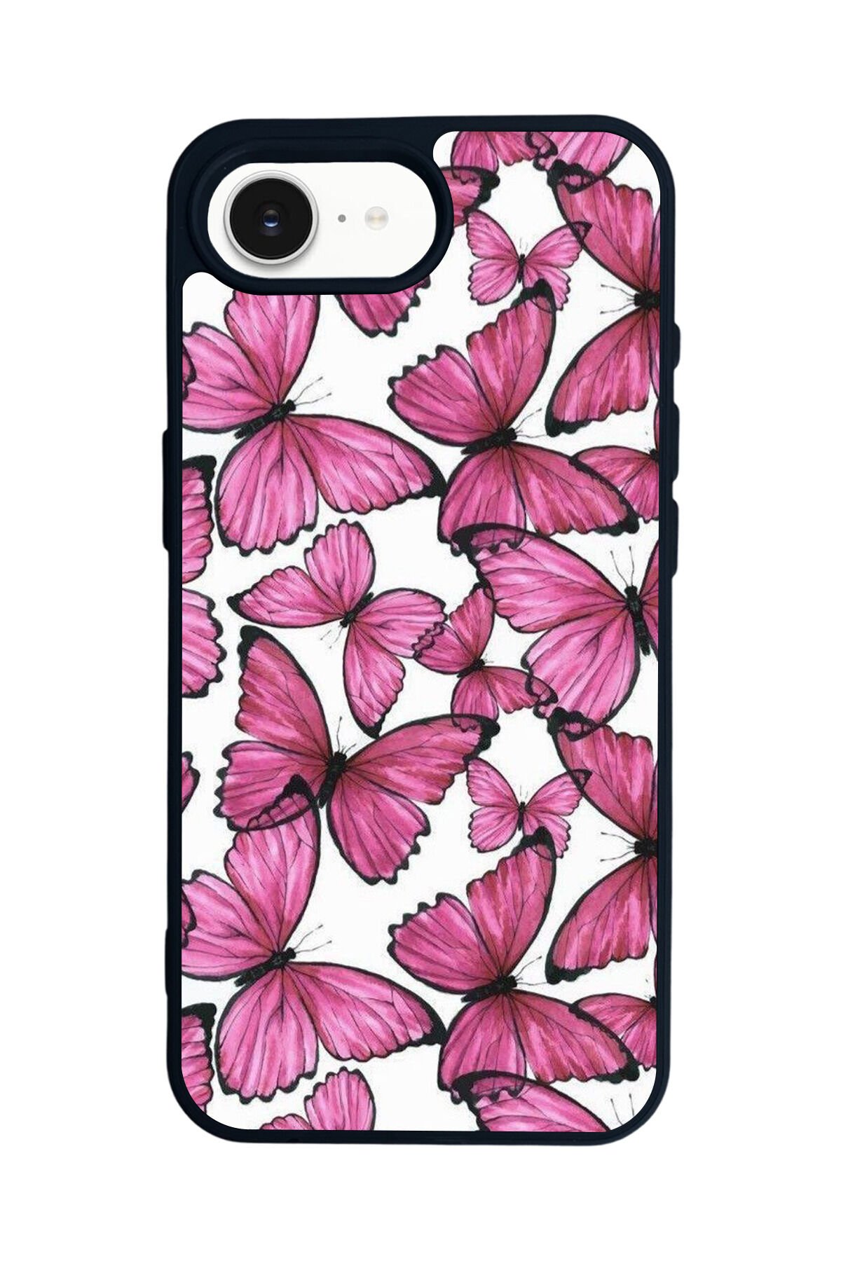 iPhone 16E Uyumlu Kelebek Tasarımlı Glossy Premium Kılıf