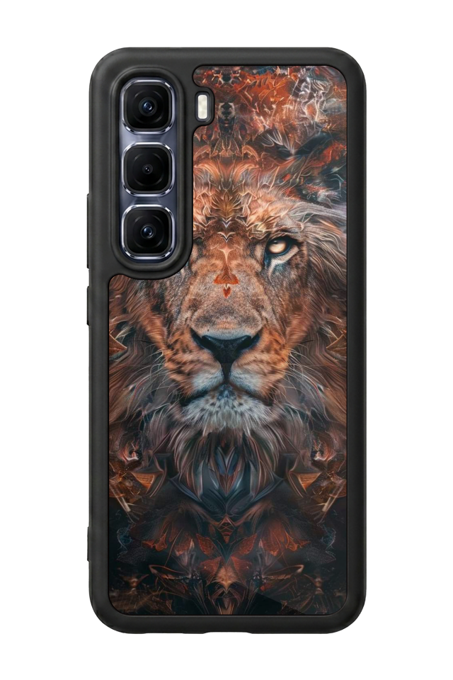 Infinix Hot 60 Pro Plus Uyumlu Aslan Tasarımlı Glossy Premium Kılıf