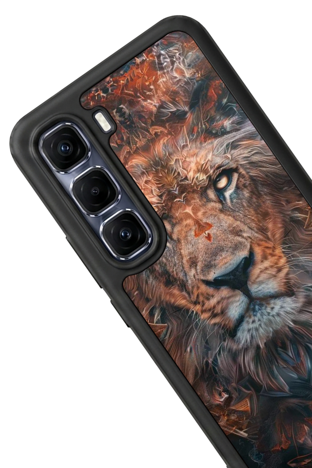 Infinix Hot 60 Pro Plus Uyumlu Aslan Tasarımlı Glossy Premium Kılıf