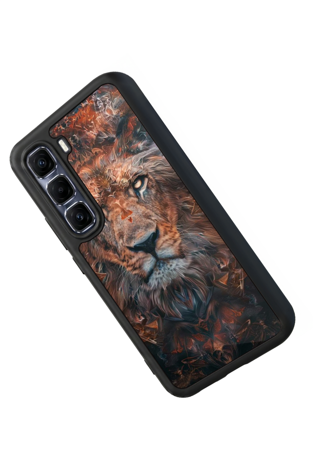 Infinix Hot 60 Pro Plus Uyumlu Aslan Tasarımlı Glossy Premium Kılıf