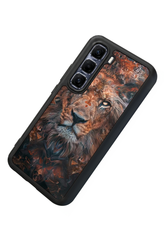 Infinix Hot 60 Pro Plus Uyumlu Aslan Tasarımlı Glossy Premium Kılıf