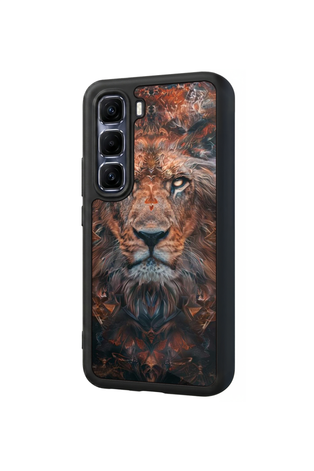 Infinix Hot 60 Pro Plus Uyumlu Aslan Tasarımlı Glossy Premium Kılıf