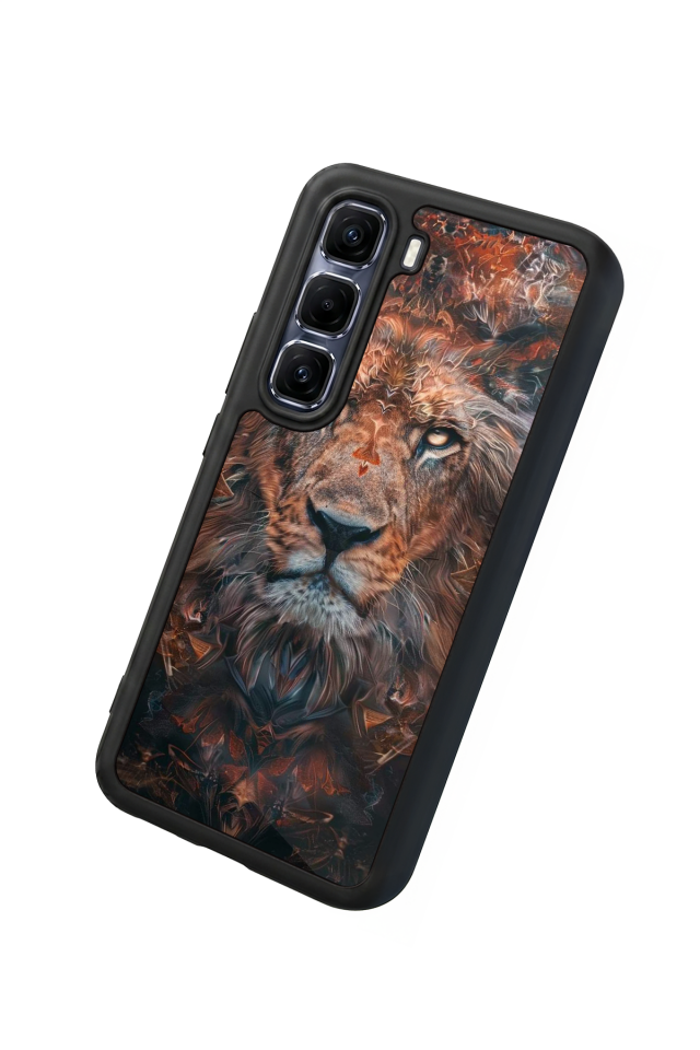 Infinix Hot 60 Pro Plus Uyumlu Aslan Tasarımlı Glossy Premium Kılıf