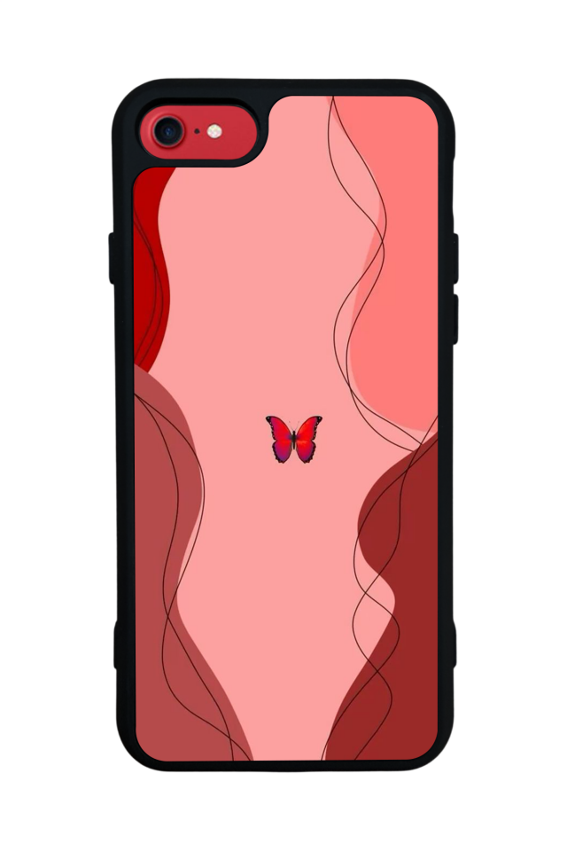 iPhone SE Uyumlu Kelebek Tasarımlı Glossy Premium Kılıf