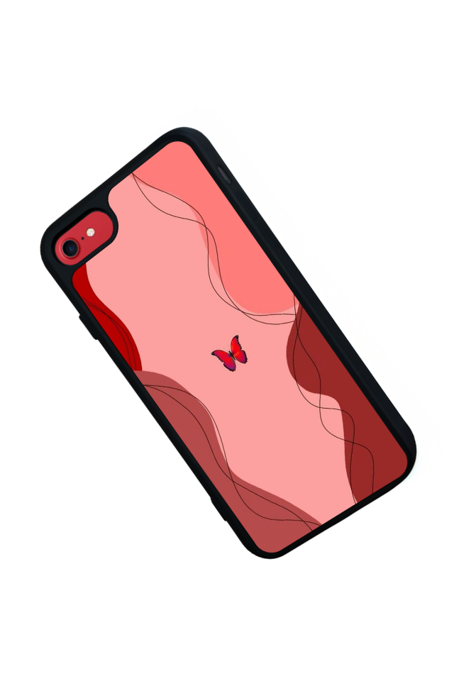 iPhone SE Uyumlu Kelebek Tasarımlı Glossy Premium Kılıf