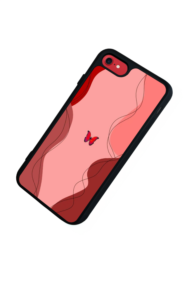 iPhone SE Uyumlu Kelebek Tasarımlı Glossy Premium Kılıf