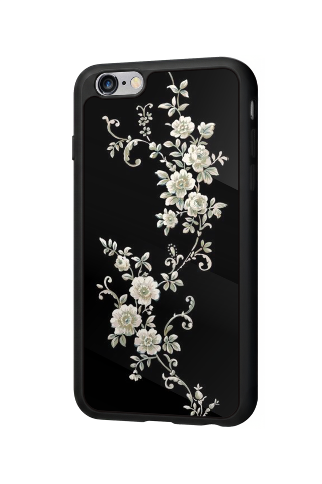 iPhone 6s Plus Uyumlu Yaldizli Cicek Tasarımlı Glossy Premium Kılıf