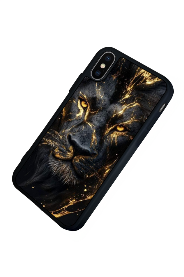 iPhone XS Max Uyumlu Aslan Tasarımlı Glossy Premium Kılıf