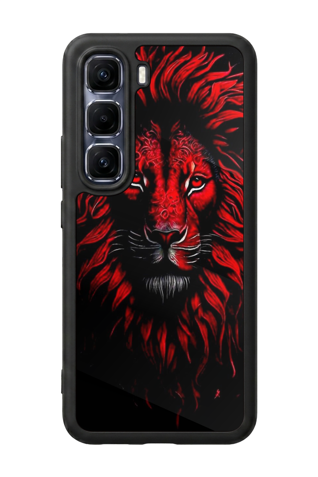 Infinix Hot 60 Pro Plus Uyumlu Aslan Tasarımlı Glossy Premium Kılıf