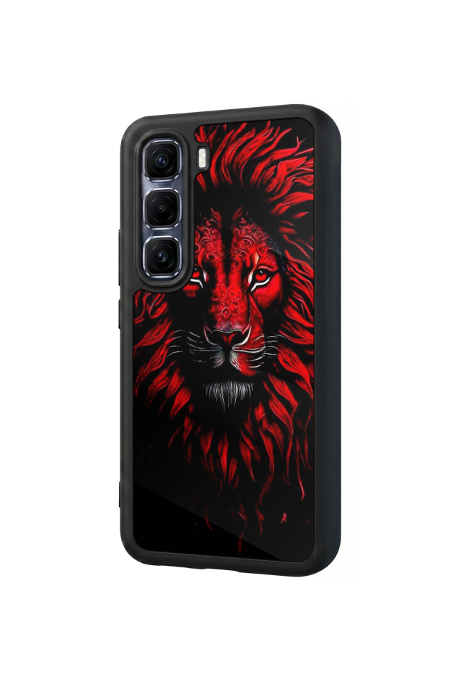 Infinix Hot 60 Pro Plus Uyumlu Aslan Tasarımlı Glossy Premium Kılıf