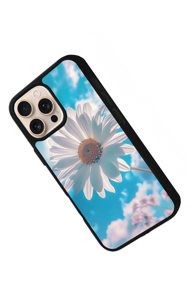 iPhone 15 Pro Uyumlu Cicek Tasarımlı Glossy Premium Kılıf