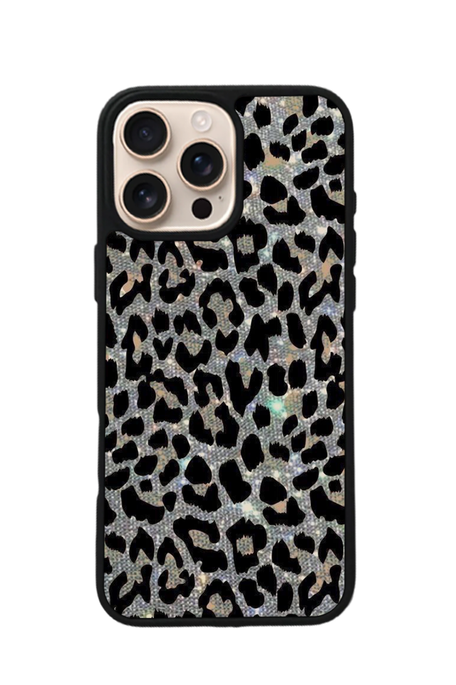 iPhone 16 Pro Uyumlu Hologram Leopar Tasarımlı Glossy Premium Kılıf