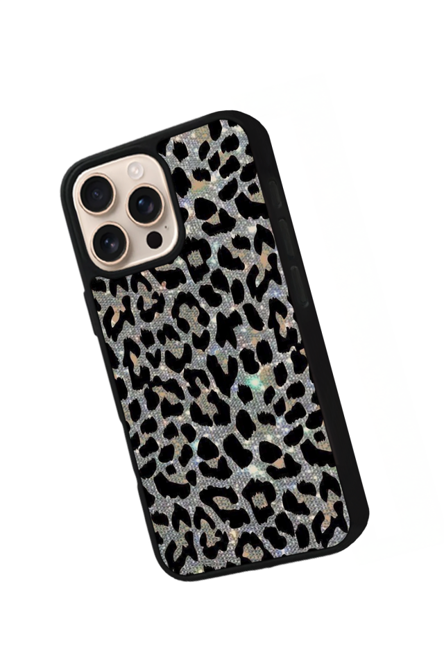 iPhone 16 Pro Uyumlu Hologram Leopar Tasarımlı Glossy Premium Kılıf