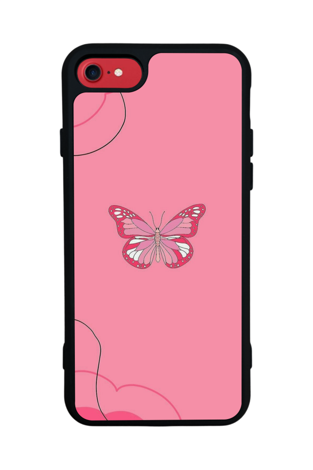 iPhone SE Uyumlu Kelebek Tasarımlı Glossy Premium Kılıf