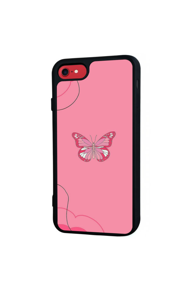 iPhone SE Uyumlu Kelebek Tasarımlı Glossy Premium Kılıf
