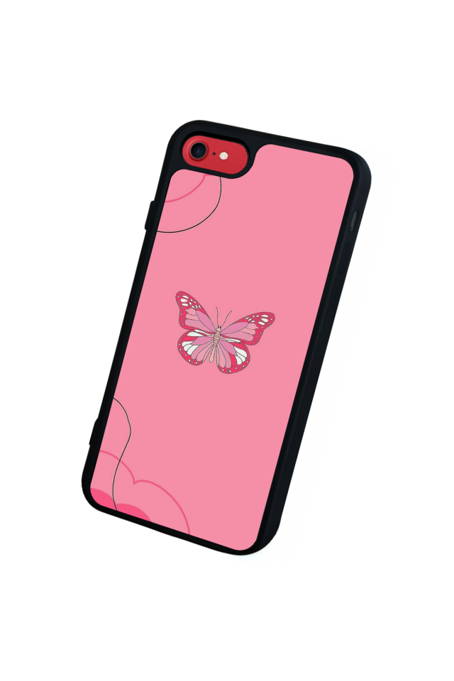 iPhone SE Uyumlu Kelebek Tasarımlı Glossy Premium Kılıf