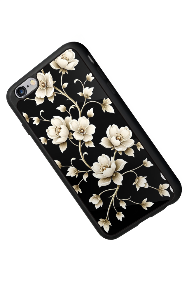 iPhone 6s Plus Uyumlu Yaldizli Cicek Tasarımlı Glossy Premium Kılıf