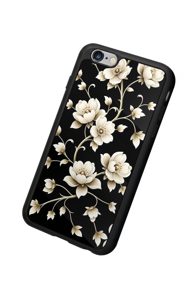 iPhone 6s Plus Uyumlu Yaldizli Cicek Tasarımlı Glossy Premium Kılıf