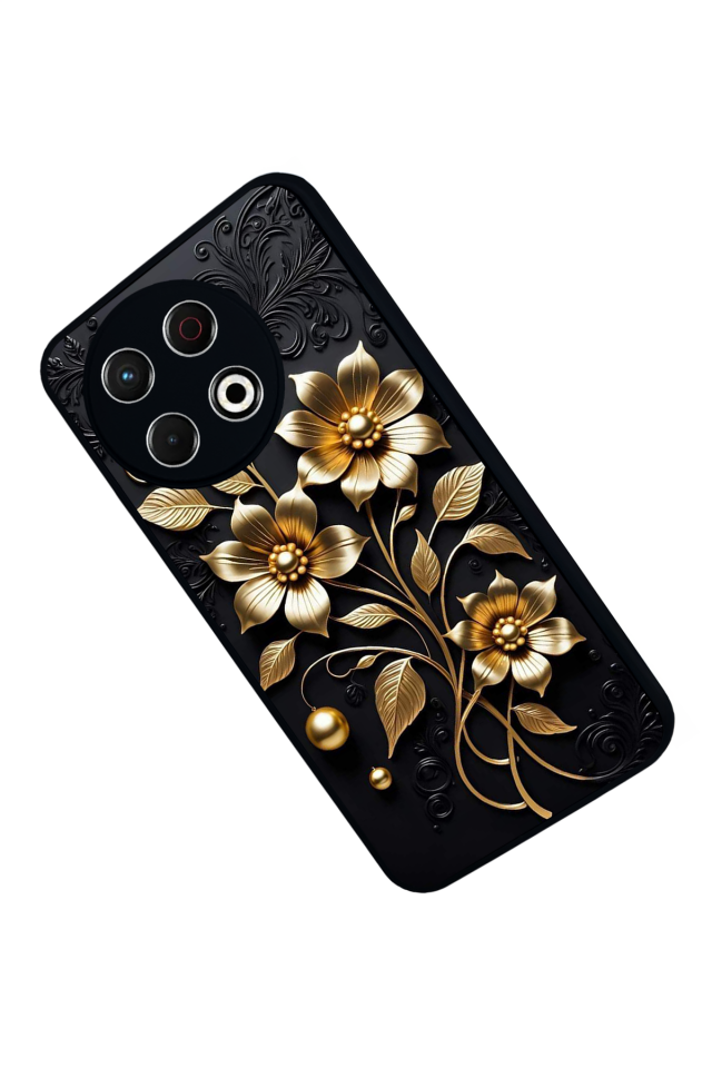 Tecno Spark 30 Pro Uyumlu Kirmizi ve Kaplan Tasarımlı Glossy Premium Kılıf