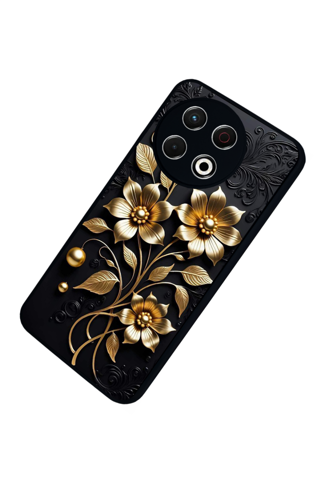 Tecno Spark 30 Pro Uyumlu Kirmizi ve Kaplan Tasarımlı Glossy Premium Kılıf