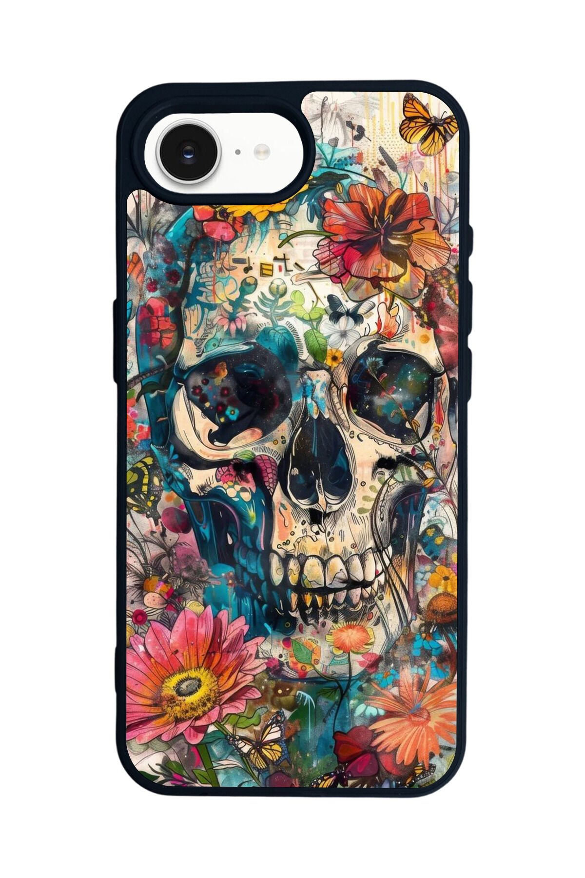 iPhone 16E Uyumlu KuruKafa Tasarımlı Glossy Premium Kılıf