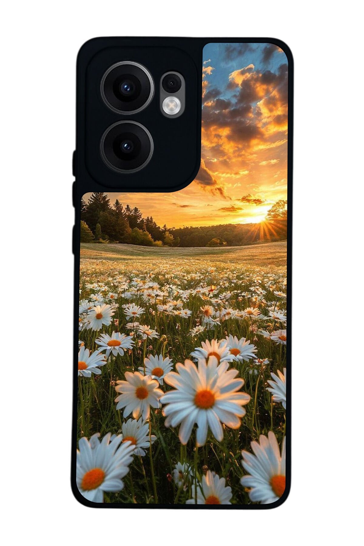 Oppo Reno 13F Uyumlu Cicek Tasarımlı Glossy Premium Kılıf