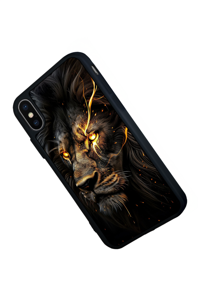 iPhone XS Max Uyumlu Aslan Tasarımlı Glossy Premium Kılıf