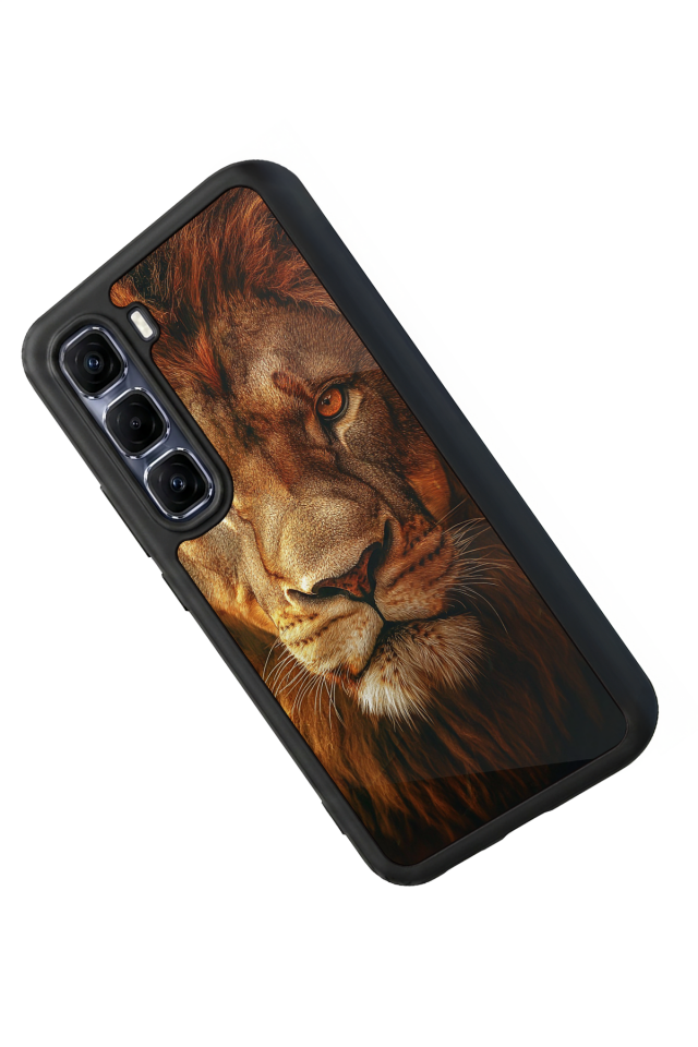 Infinix Hot 60 Pro Plus Uyumlu Aslan Tasarımlı Glossy Premium Kılıf