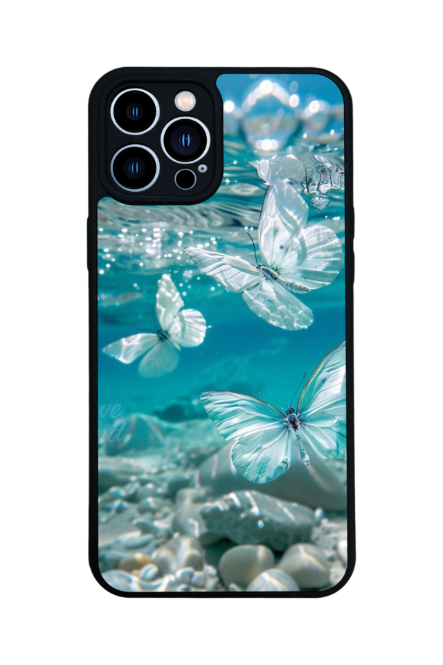 iPhone 13 Pro Max Uyumlu Kelebek Tasarımlı Glossy Premium Kılıf