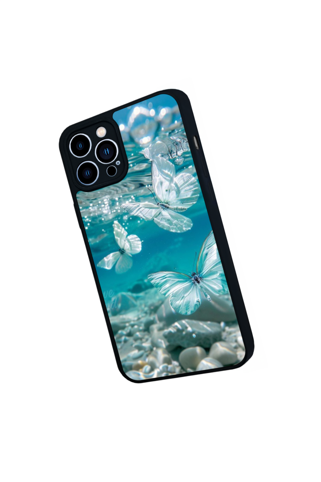 iPhone 13 Pro Max Uyumlu Kelebek Tasarımlı Glossy Premium Kılıf