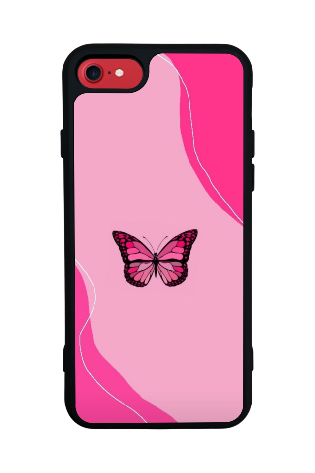iPhone SE Uyumlu Kelebek Tasarımlı Glossy Premium Kılıf