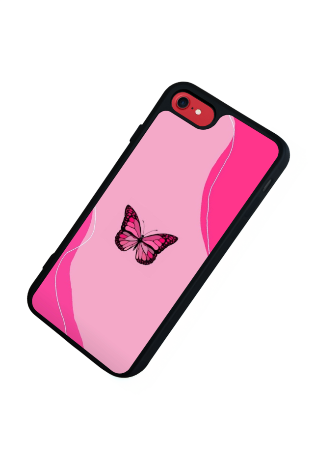 iPhone SE Uyumlu Kelebek Tasarımlı Glossy Premium Kılıf